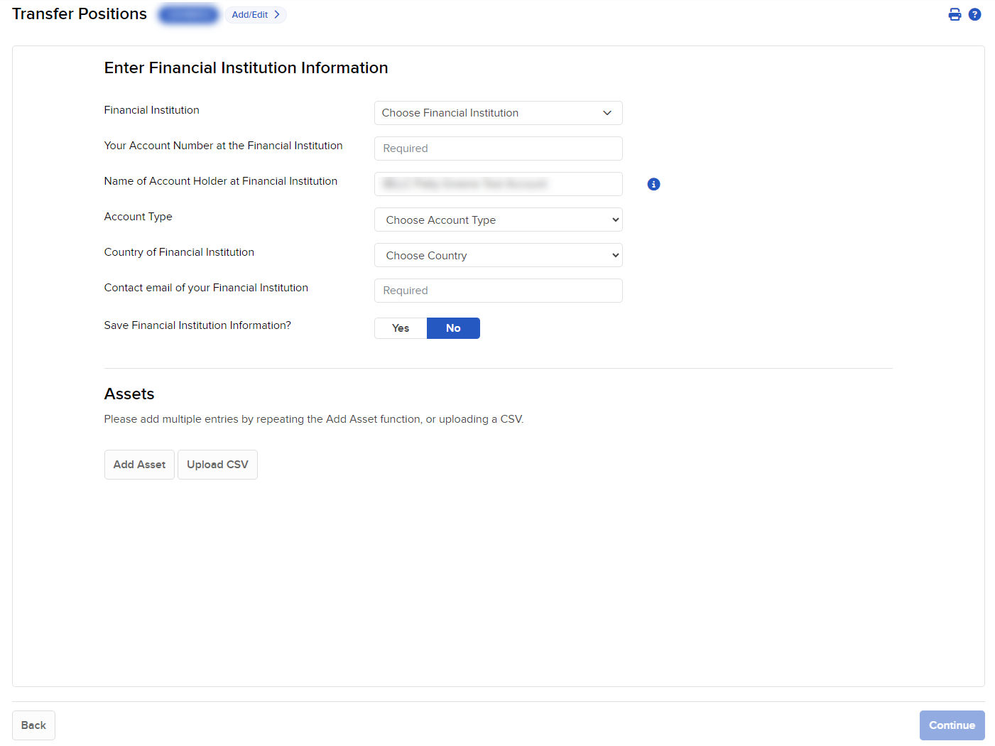 Image of the basic FOP transfer method in portal. 